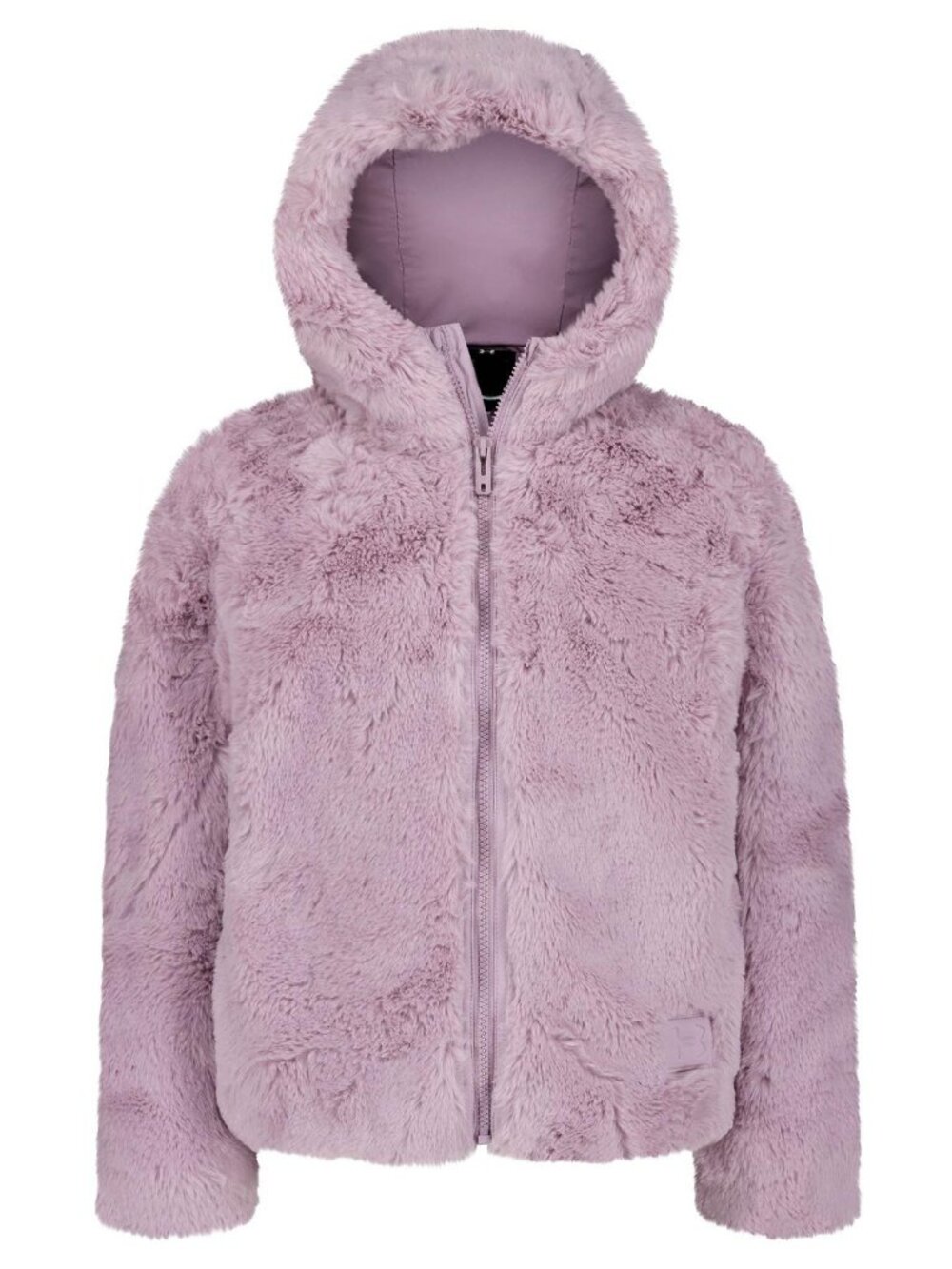 Girls 4T Under Armour Cozy Faux Fur Hoodie Jacket Youth Kids Pink Long Sleeve